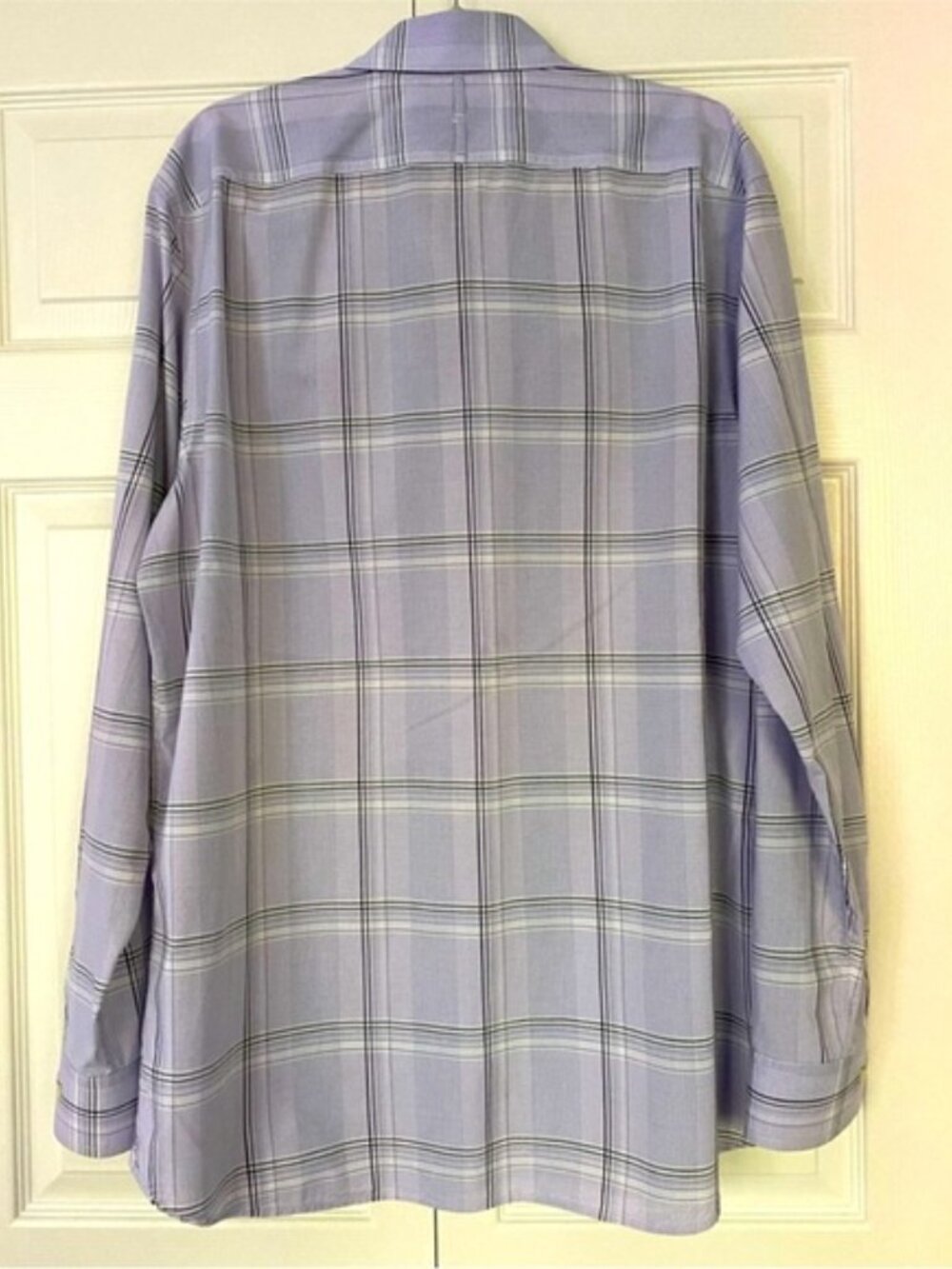 Banana Republic Dress Plaid Purple Shirt size Neck17.5 - Picture 3 of 11